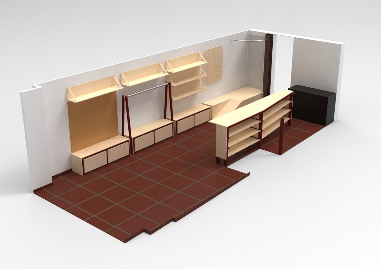 Main floor perspective render, Rhino 3D and Keyshot.