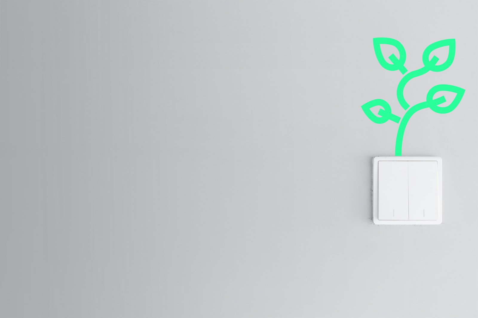 DIMEX Nudge Plante Image d'un interrupteur entouré d'un stickers représentant une une plante.