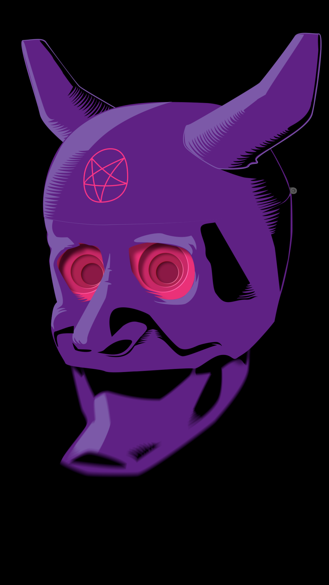 zoom on a devil skull made with vector art